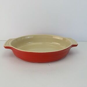 LE CREUSET Stoneware  Baking Oval Casserole Dish Red 11 3/8"
